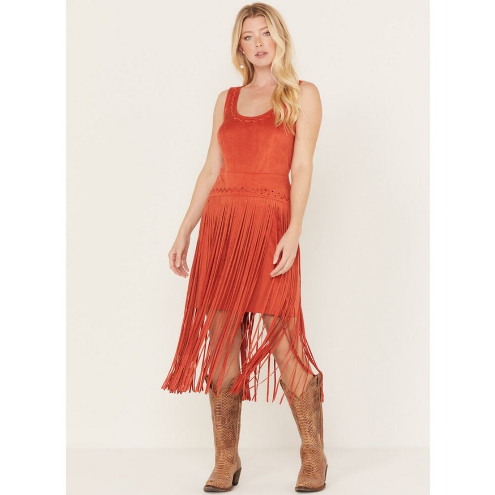 Idyllwind Sz. S Country Mannor Faux Suede Fringe Mini Dress